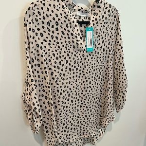 Lush Warren Split Neck Blouse Sz L